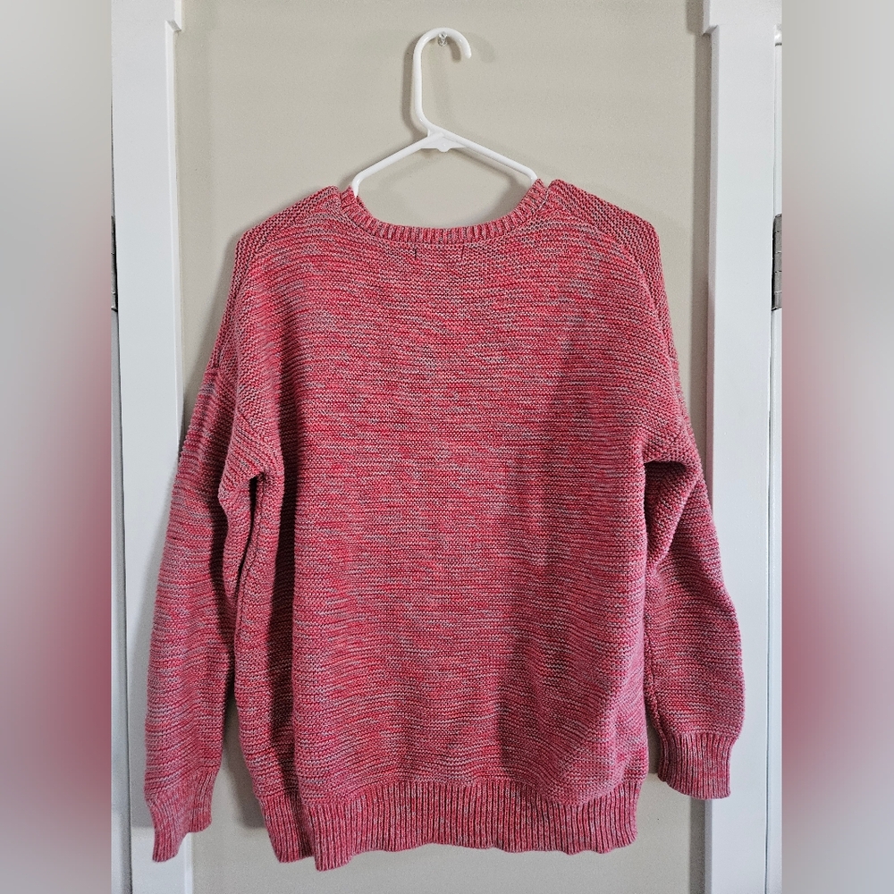 BDG womens chunky knit thick long sleeve puffy sweater red heather warm top xs